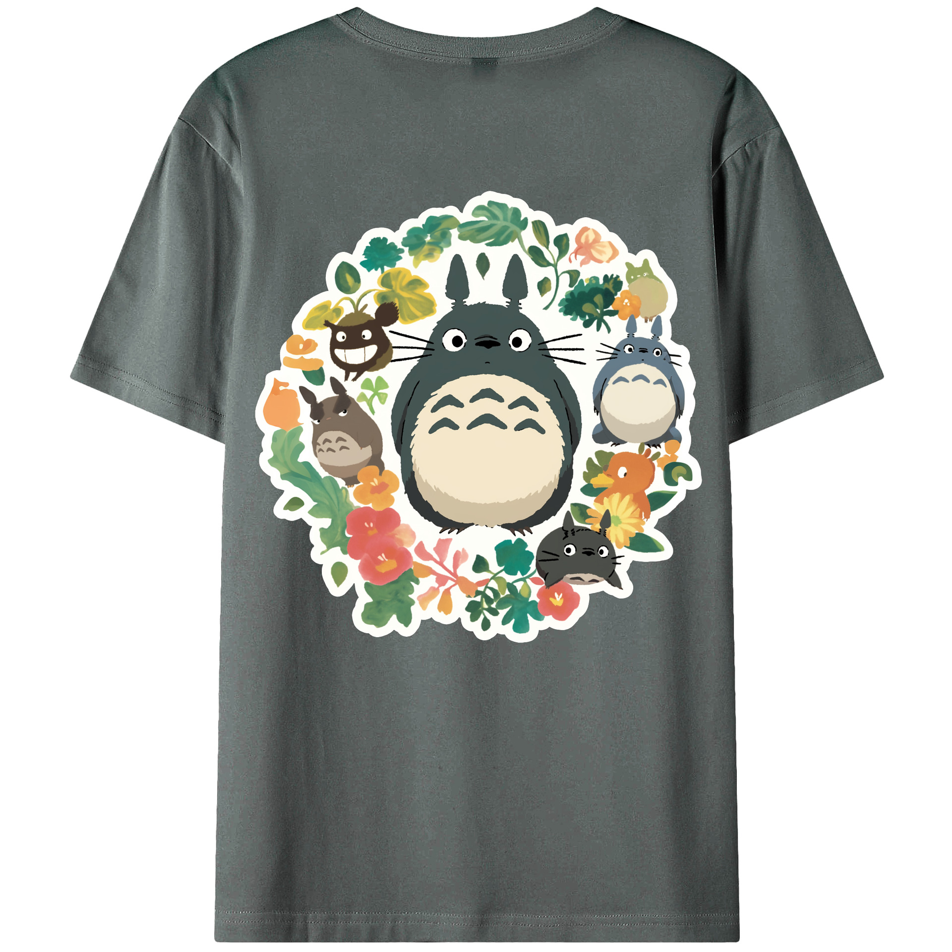 （画像用） となりのトトロ 草壁メイ 草壁サツキ My Neighbor Totoro Satsuki Kusakabe Mei Kusakabe 綿100％ メンズ半袖Tシャツ（バックプリント） 通気性